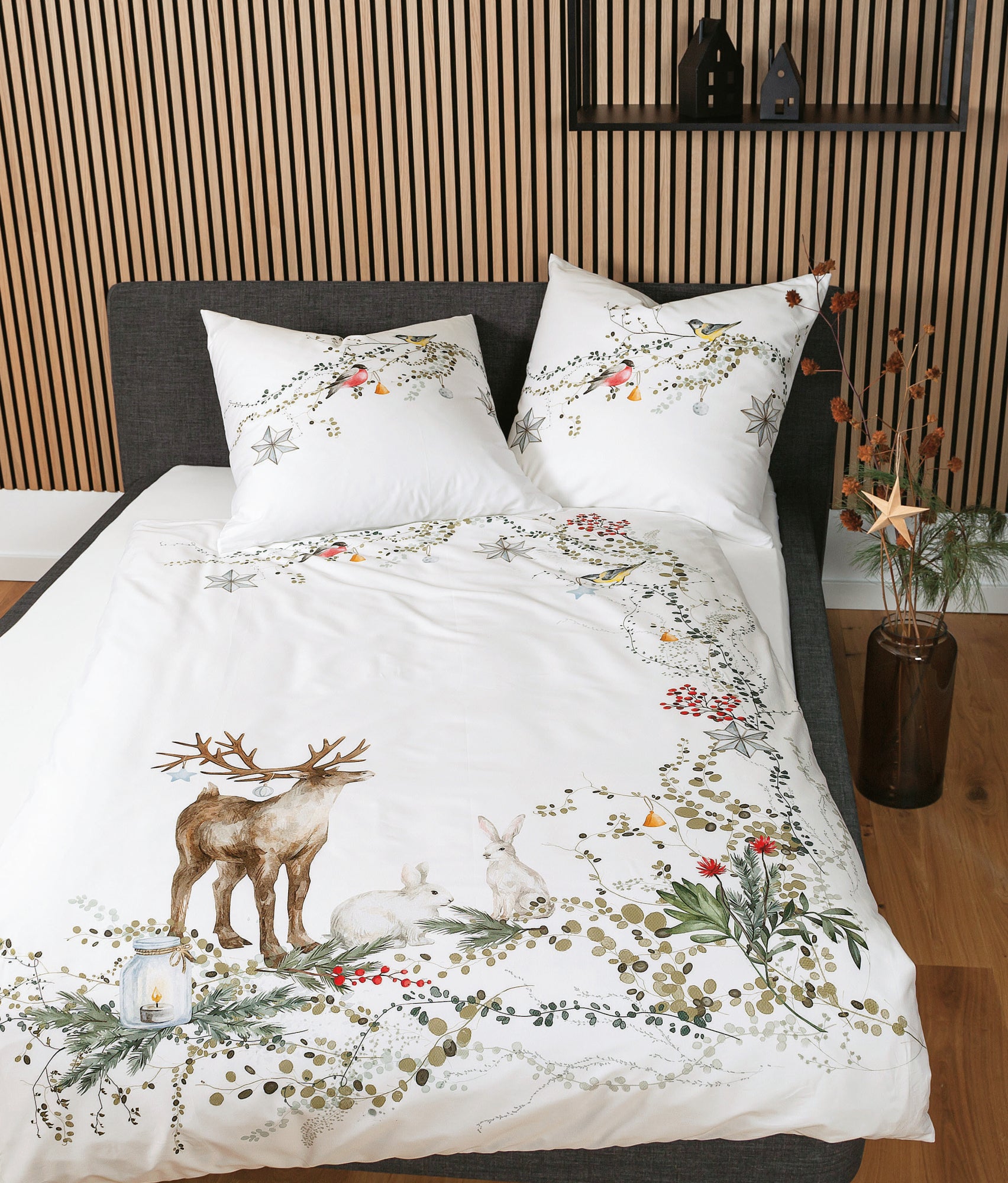 Mako-Satin Bettwäsche "Hirsch"