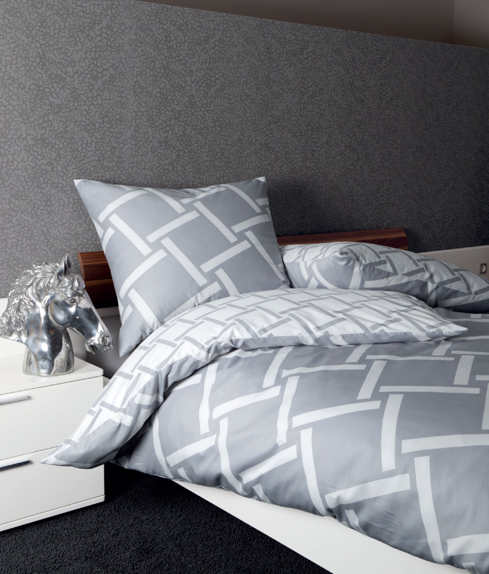 Mako-Satin Bettwäsche "JD"